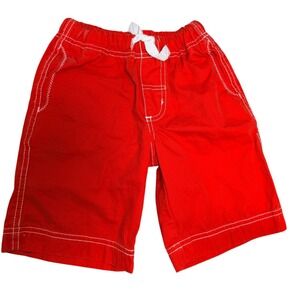 Hanna Andersson Board Shorts Kids Size 5 (110) Orange Drawstring Summer Pockets